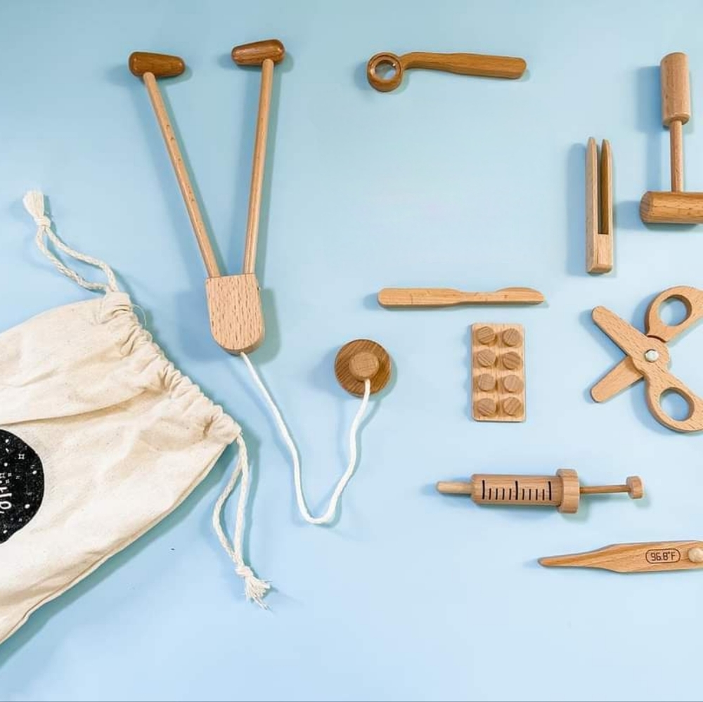Montessori wooden Doctor play kit